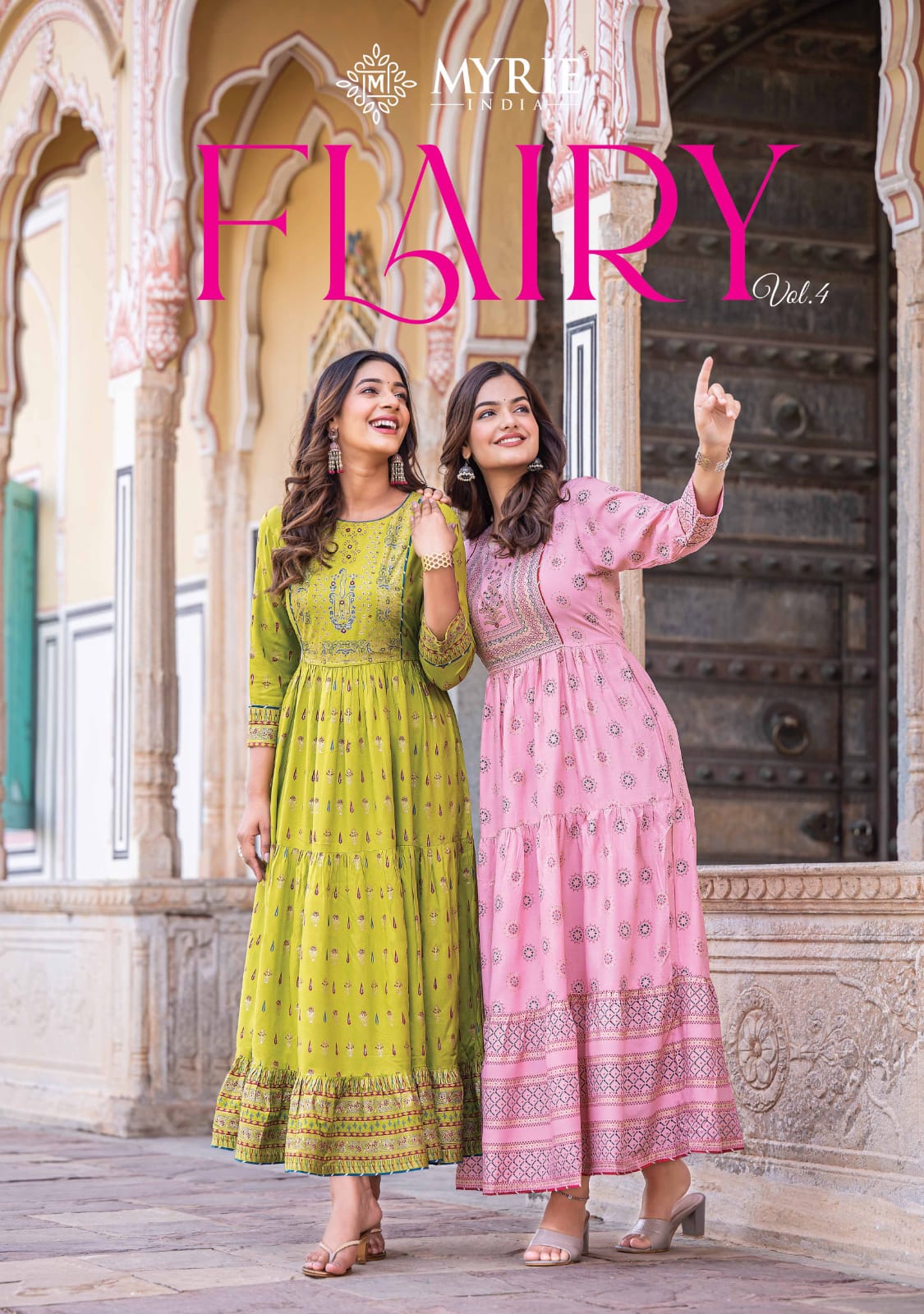 Flairy Vol 4 By Myrie Long Printed  Anarkali Kurtis Catalog